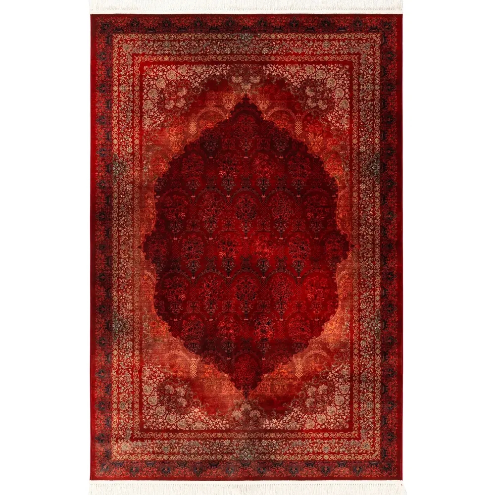 فرش ماشینی تیدا طرح 25nt0000 عنابی 1200 شانه